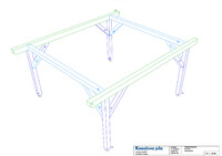 Výkres - sedlová pergola 4x4, zakázková výroba Kasalova pila