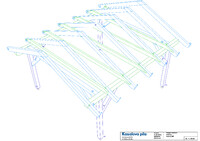 Výkres - sedlová pergola 4x4, zakázková výroba Kasalova pila